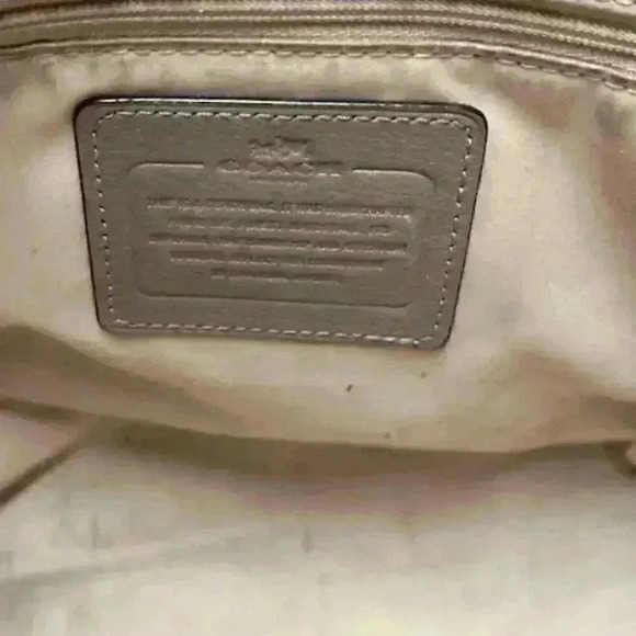 Coach F30965 TAYLOR Leather BOWLER SATCHEL Bag Purse Gray Taupe Color - Picture 12 of 16